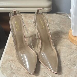 EGO Rossi Clear and Nude Heels